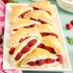 lemon raspberry napoleons on a plate