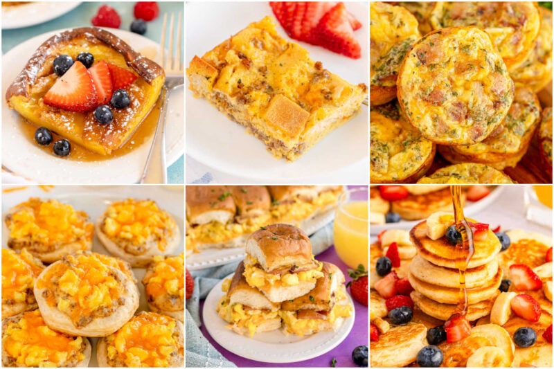 six breakfasts in a six image collage