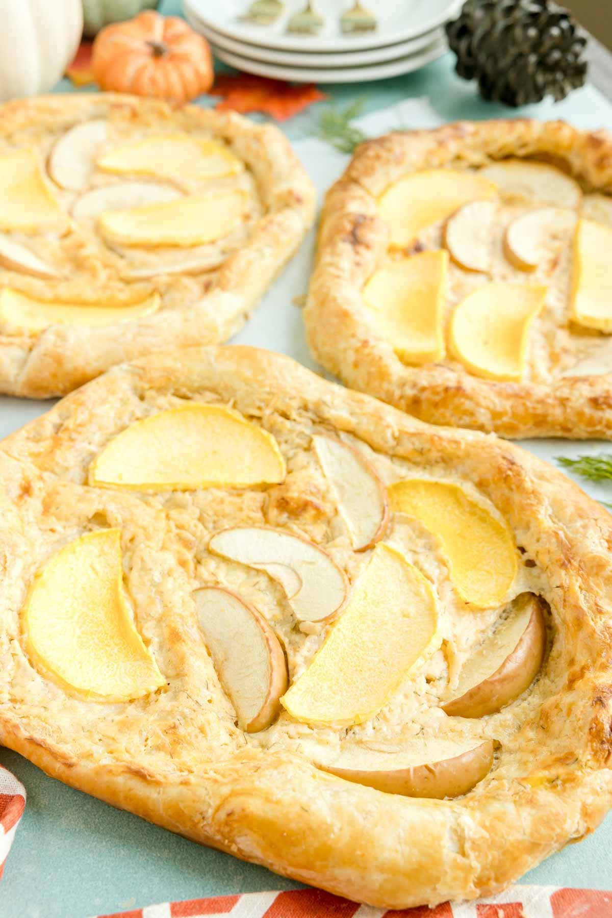 butternut squash galette on a white plate