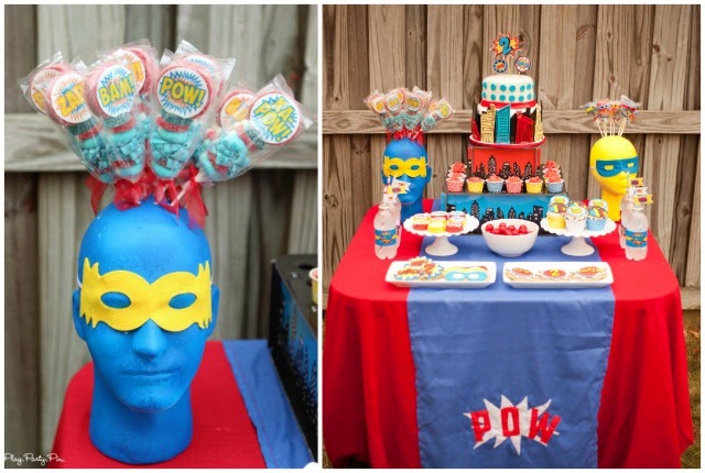 How to turn a foam head into an super superhero cake pop holder from playpartyplan.com